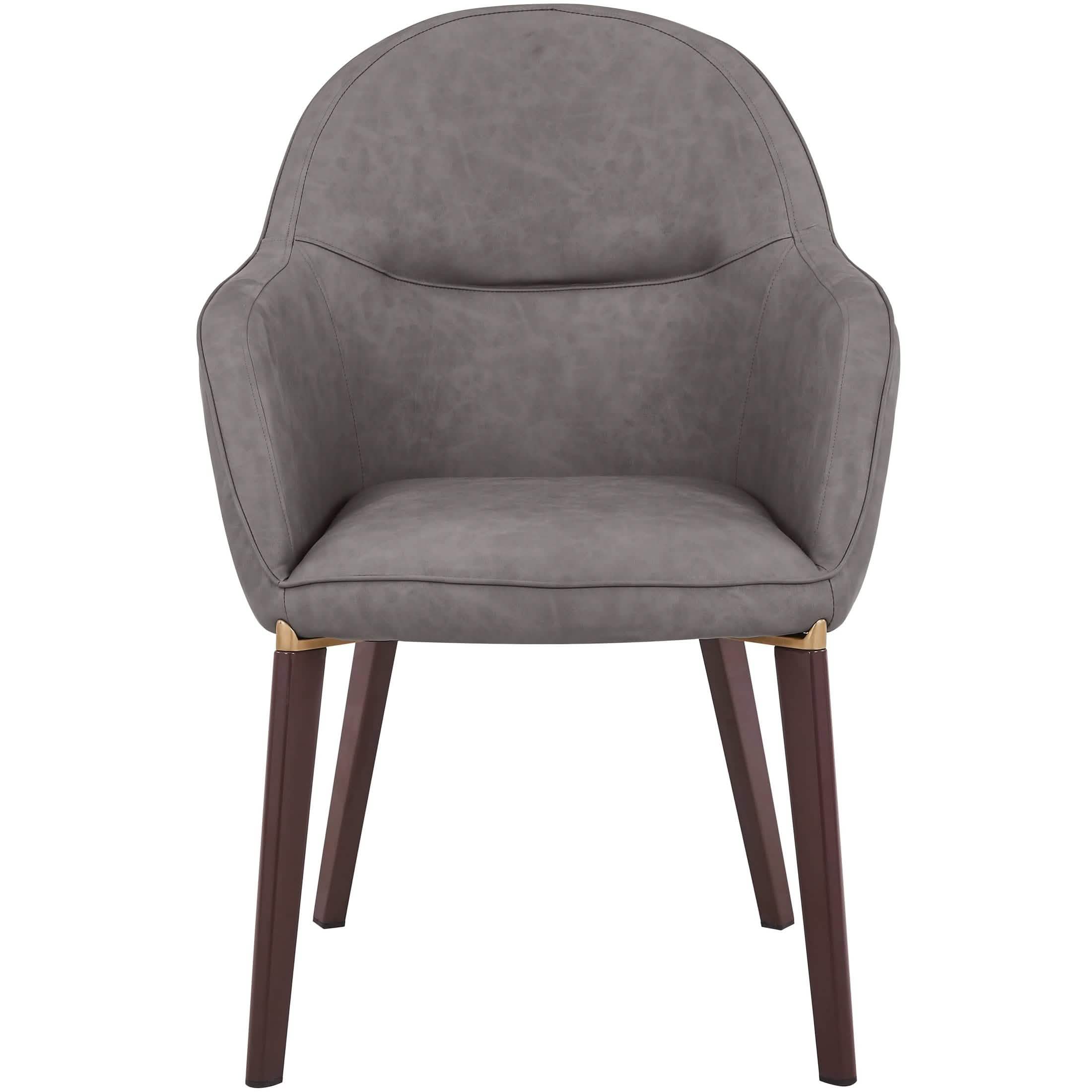 Elias Dining Chair Upholstered in Leather/Velvet and Powder Coated Legs