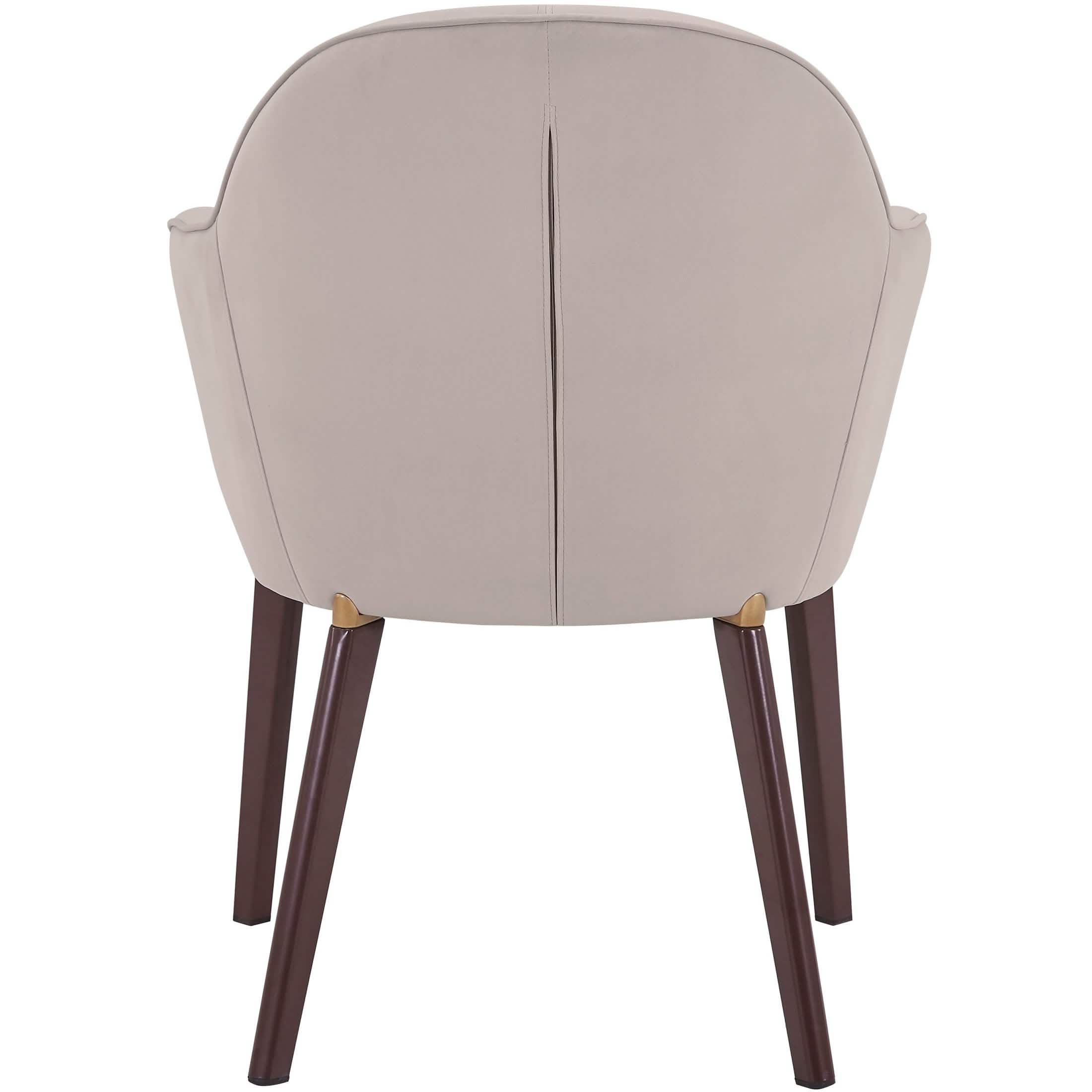 Elias Dining Chair Upholstered in Leather/Velvet and Powder Coated Legs