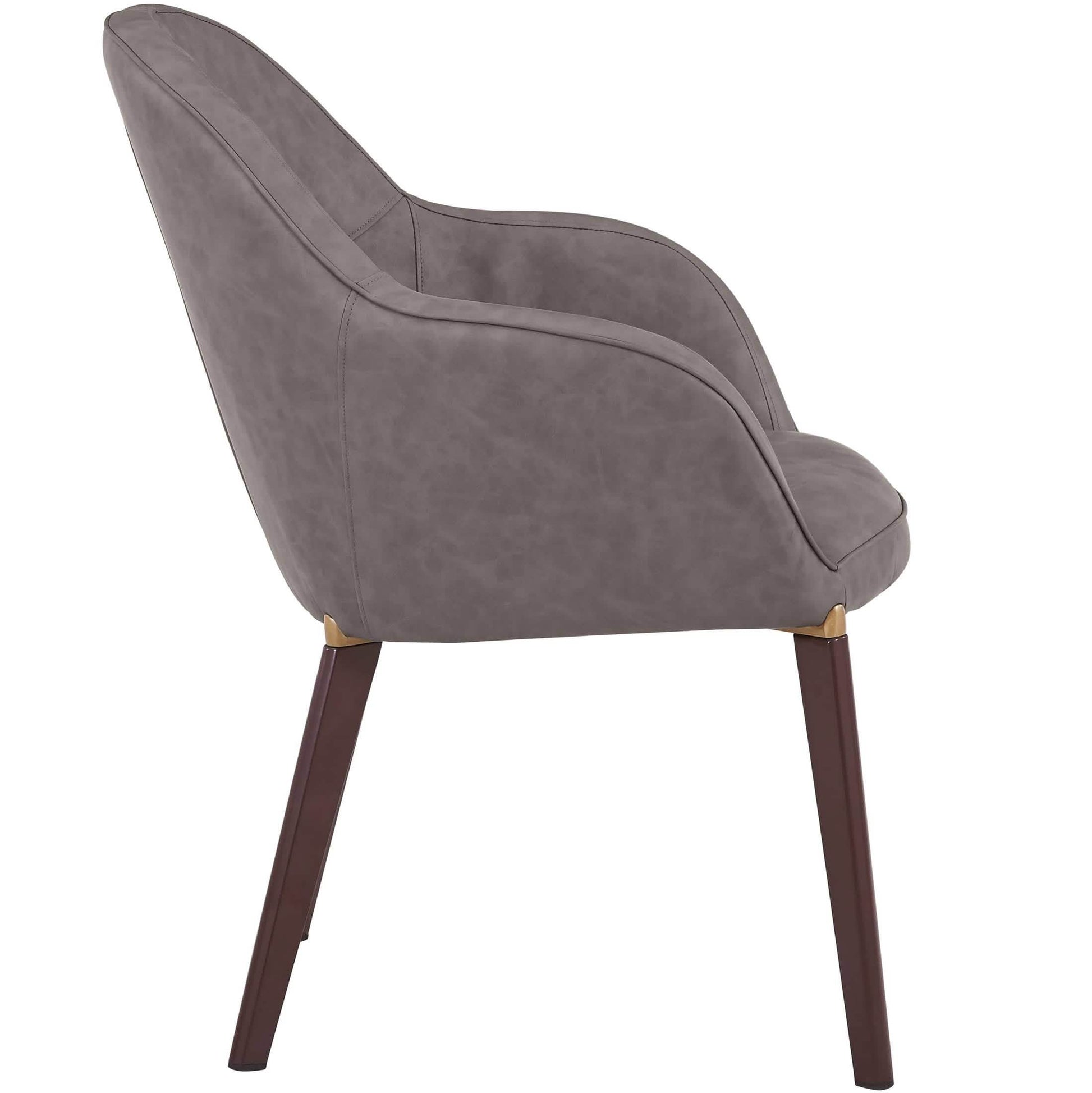 Elias Dining Chair Upholstered in Leather/Velvet and Powder Coated Legs
