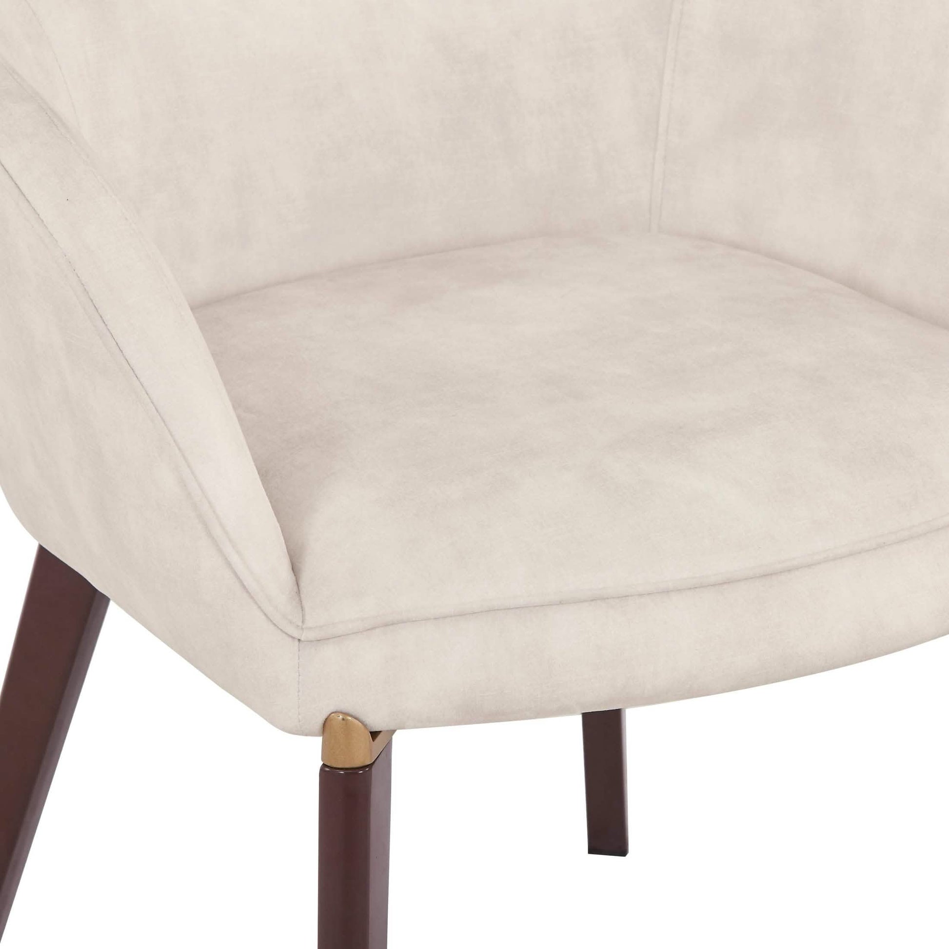 Elias Dining Chair Upholstered in Leather/Velvet and Powder Coated Legs