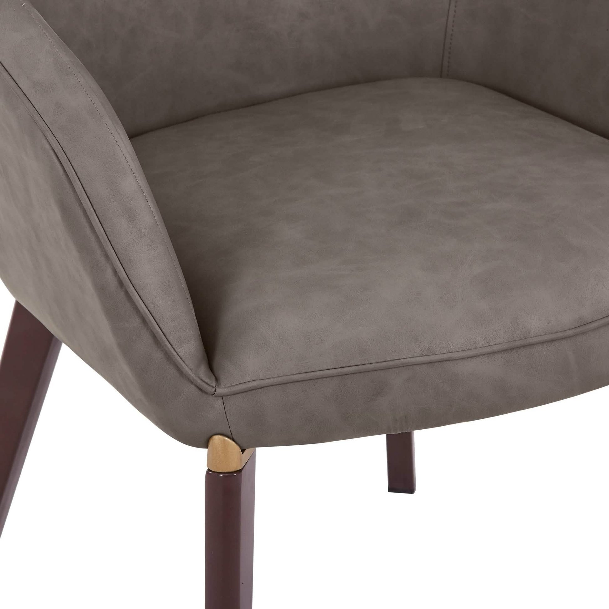 Elias Dining Chair Upholstered in Leather/Velvet and Powder Coated Legs
