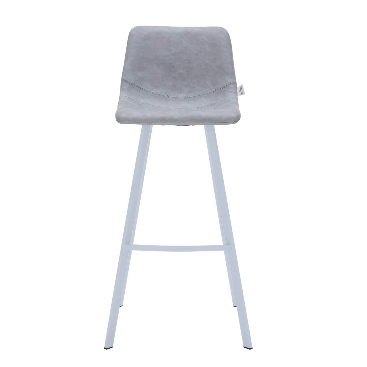 Elland 41" Leather Counter Height Barstool with Stainless Steel Legs and Footrest Set of 2