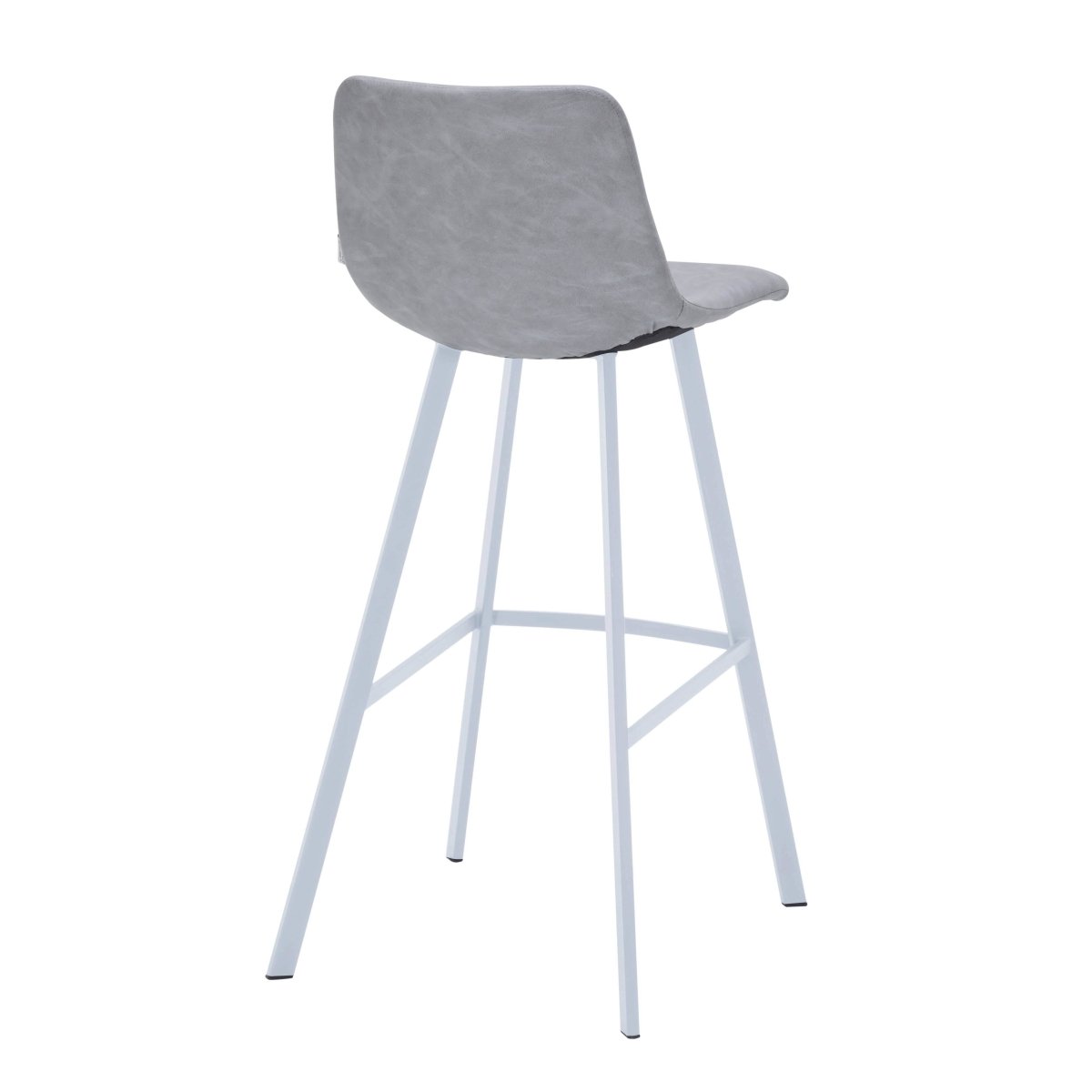 Elland 41" Leather Counter Height Barstool with Stainless Steel Legs and Footrest Set of 2