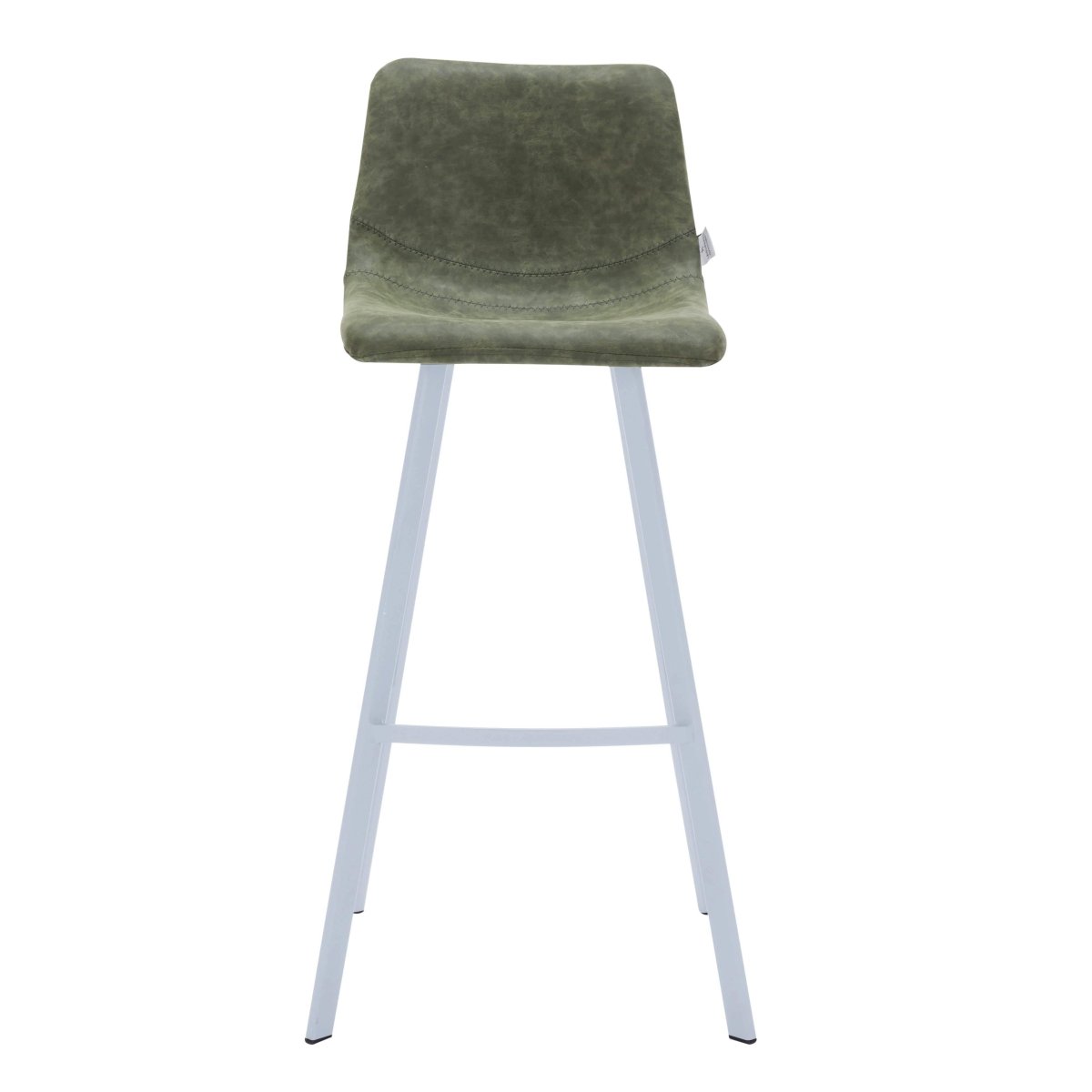 Elland 41" Leather Counter Height Barstool with Stainless Steel Legs and Footrest Set of 2