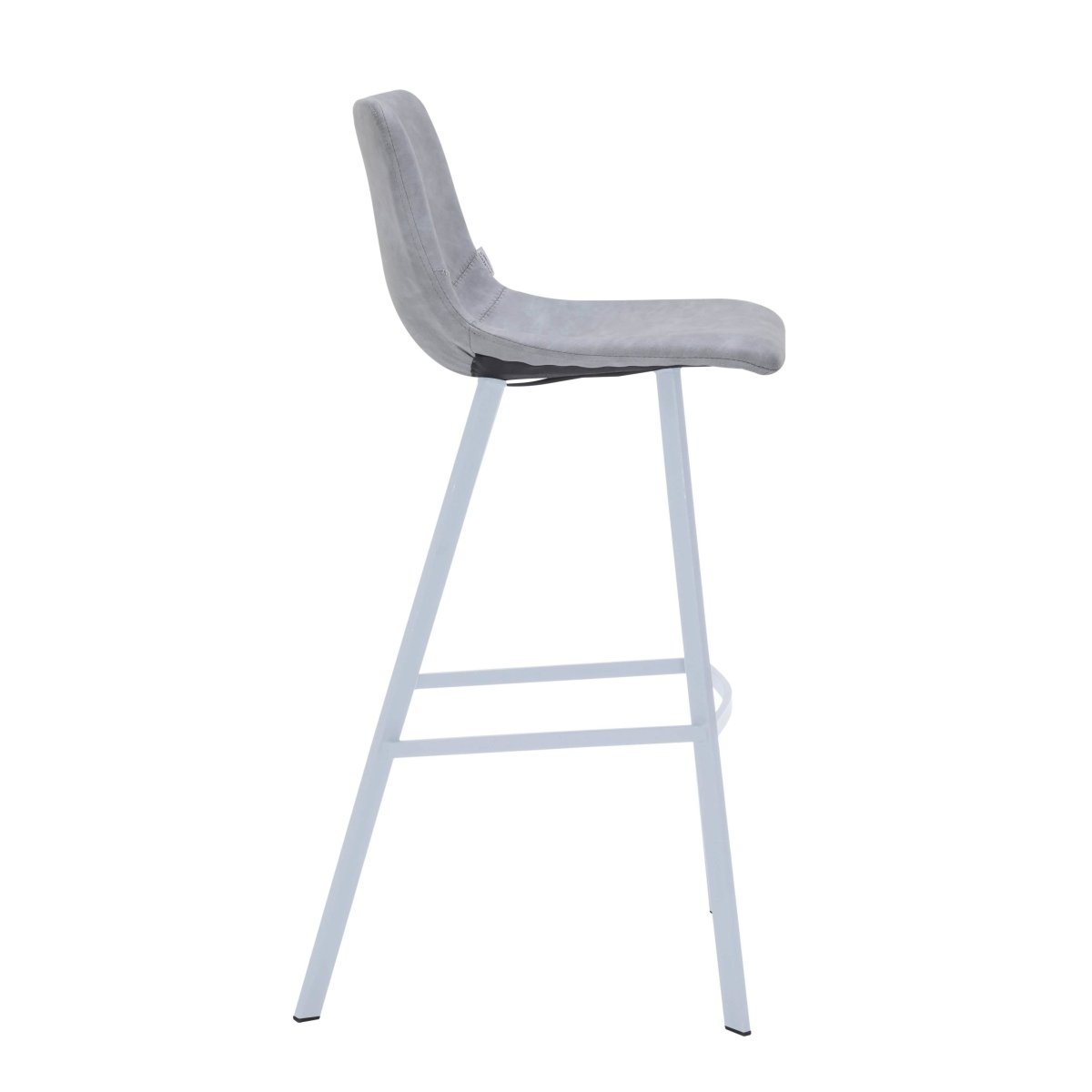Elland 41" Leather Counter Height Barstool with Stainless Steel Legs and Footrest Set of 2