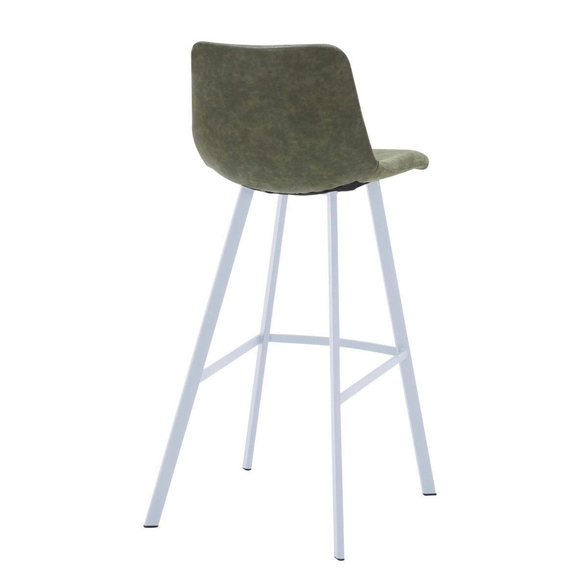 Elland 41" Leather Counter Height Barstool with Stainless Steel Legs and Footrest Set of 2