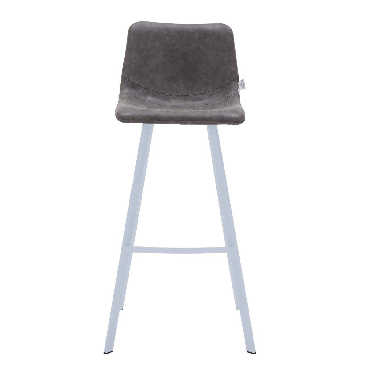 Elland 41" Leather Counter Height Barstool with Stainless Steel Legs and Footrest Set of 2