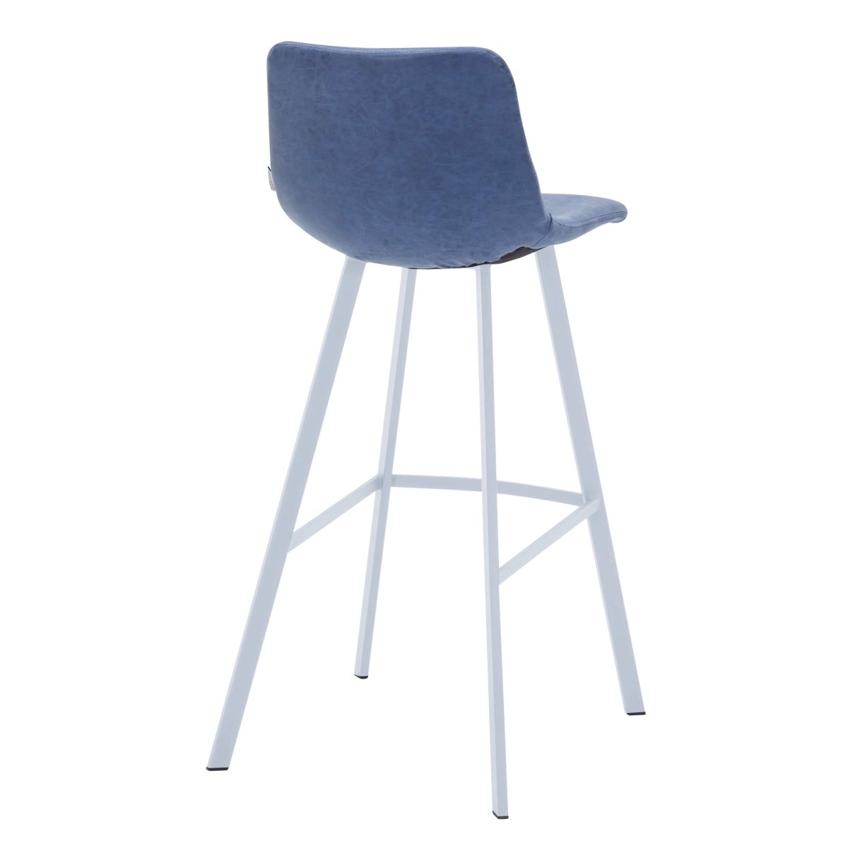 Elland 41" Leather Counter Height Barstool with Stainless Steel Legs and Footrest Set of 2