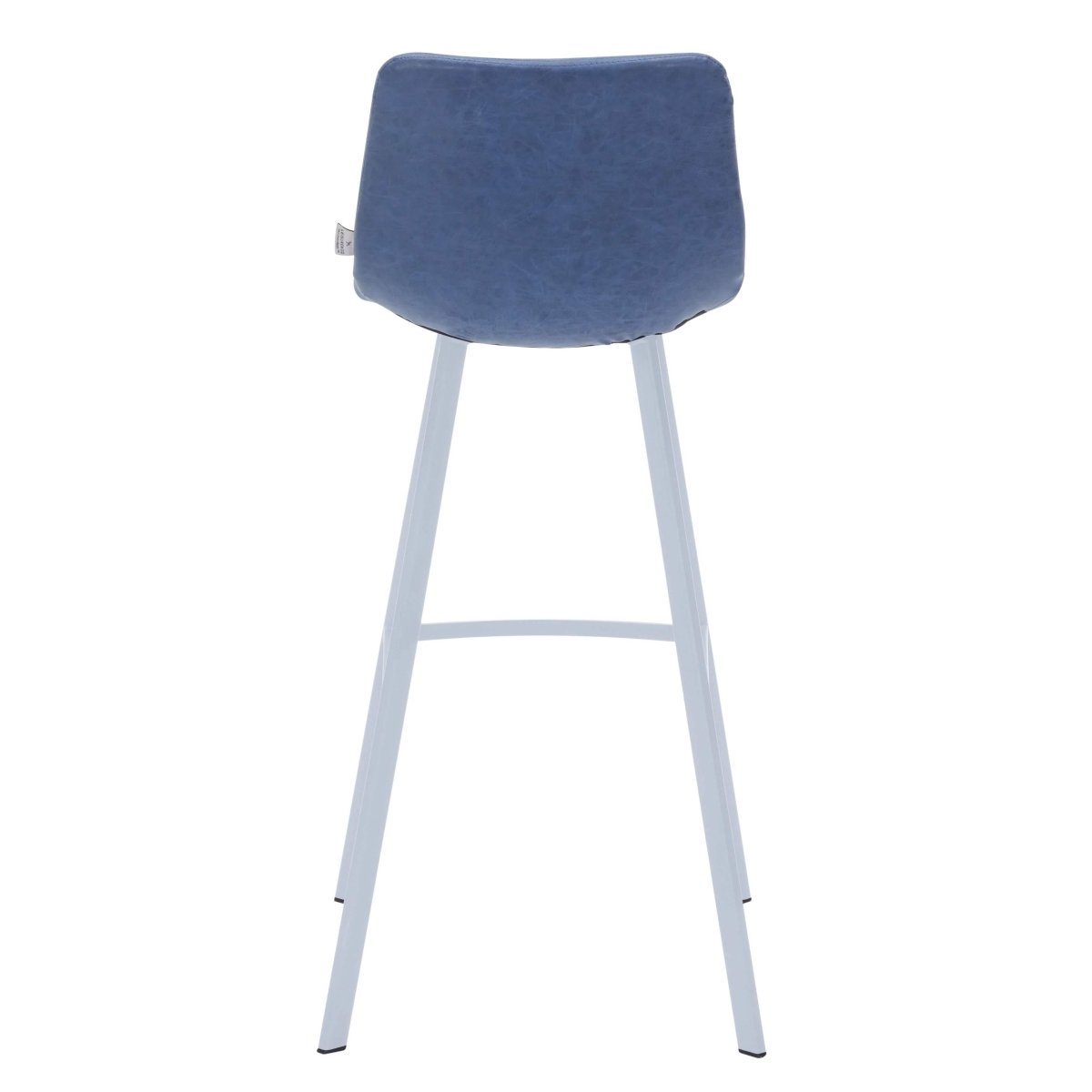 Elland 41" Leather Counter Height Barstool with Stainless Steel Legs and Footrest Set of 2