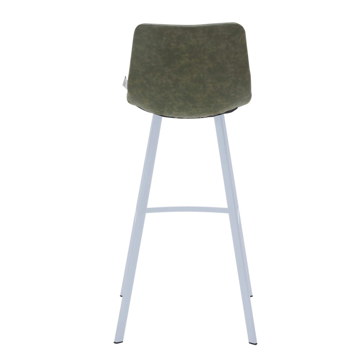 Elland 41" Leather Counter Height Barstool with Stainless Steel Legs and Footrest Set of 2