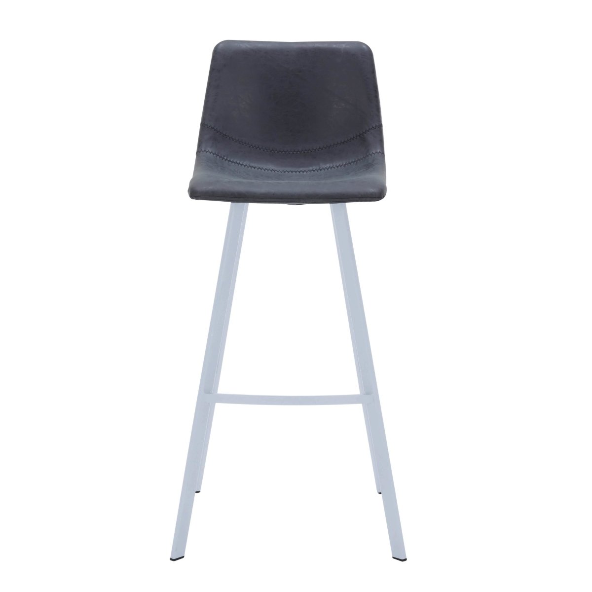 Elland 41" Leather Counter Height Barstool with Stainless Steel Legs and Footrest Set of 2