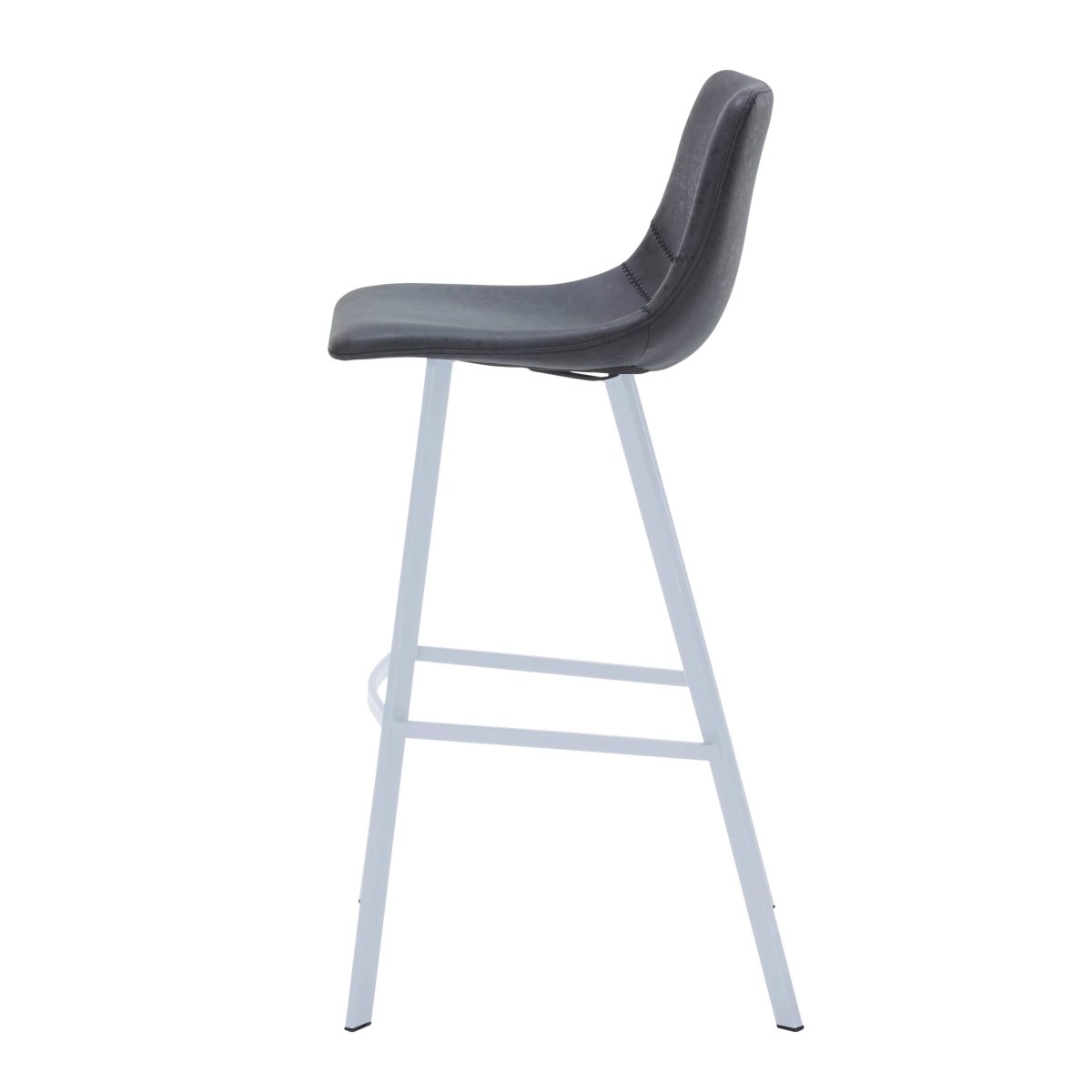 Elland 41" Leather Counter Height Barstool with Stainless Steel Legs and Footrest Set of 2