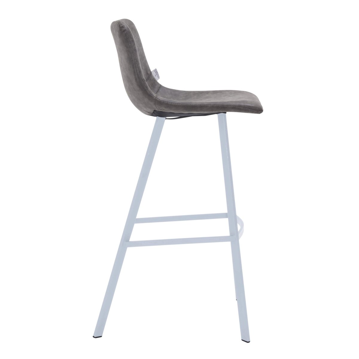 Elland 41" Leather Counter Height Barstool with Stainless Steel Legs and Footrest Set of 2