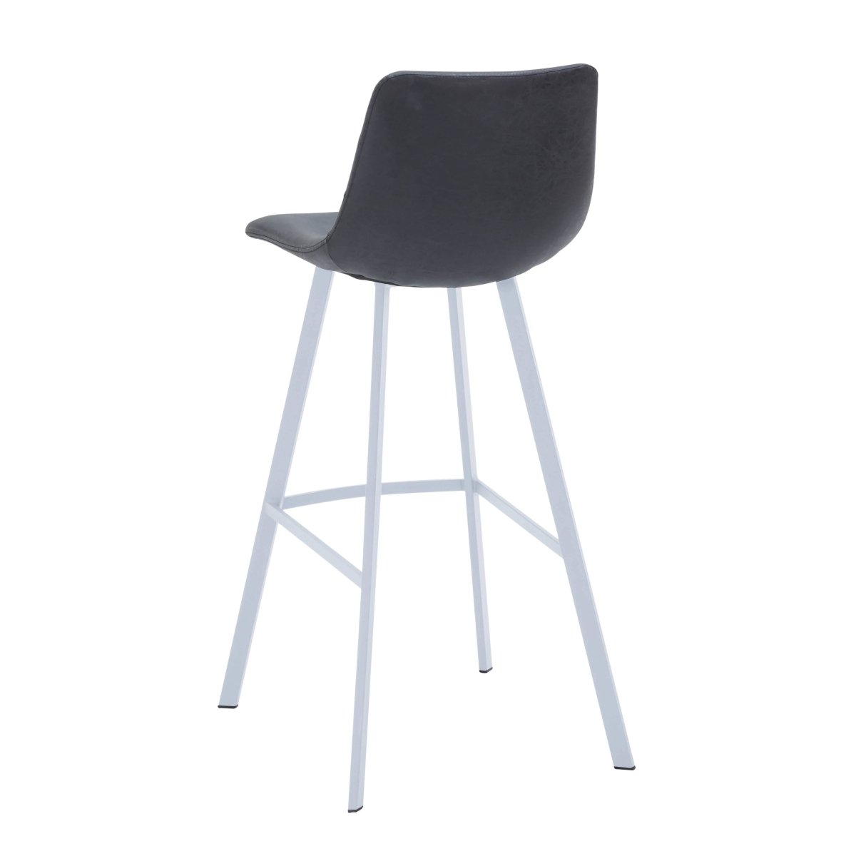 Elland 41" Leather Counter Height Barstool with Stainless Steel Legs and Footrest Set of 2