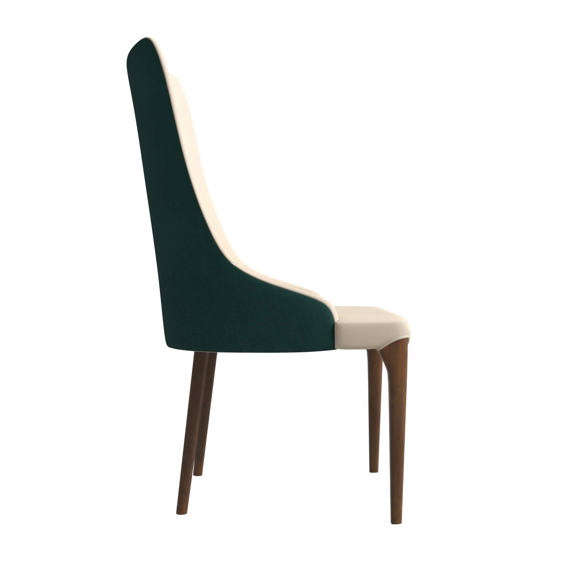 Elm Dining Chair with a Leather/Velvet Seat and a Two - Tone Color Design Backrest in Ash Wood