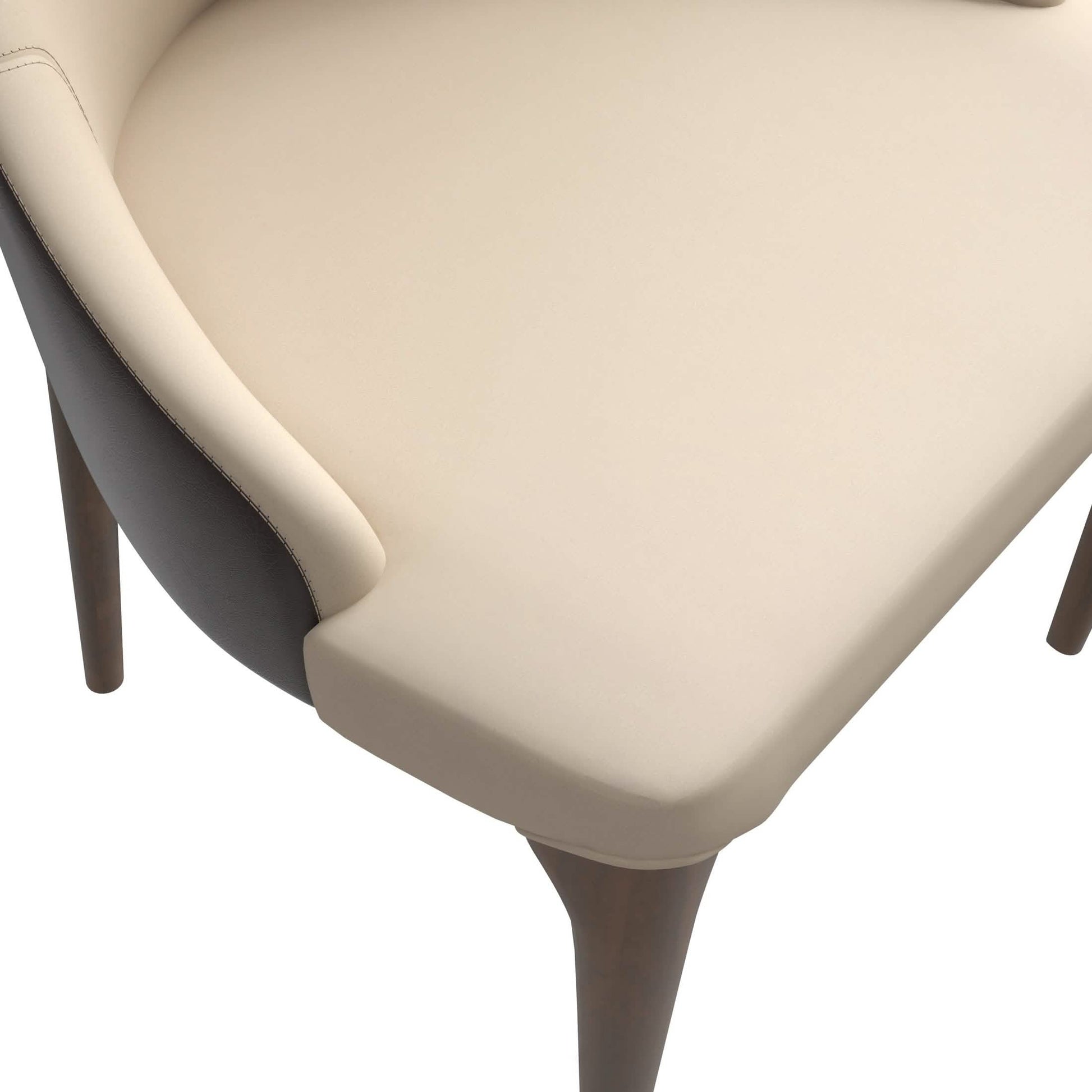 Elm Dining Chair with a Leather/Velvet Seat and a Two - Tone Color Design Backrest in Ash Wood
