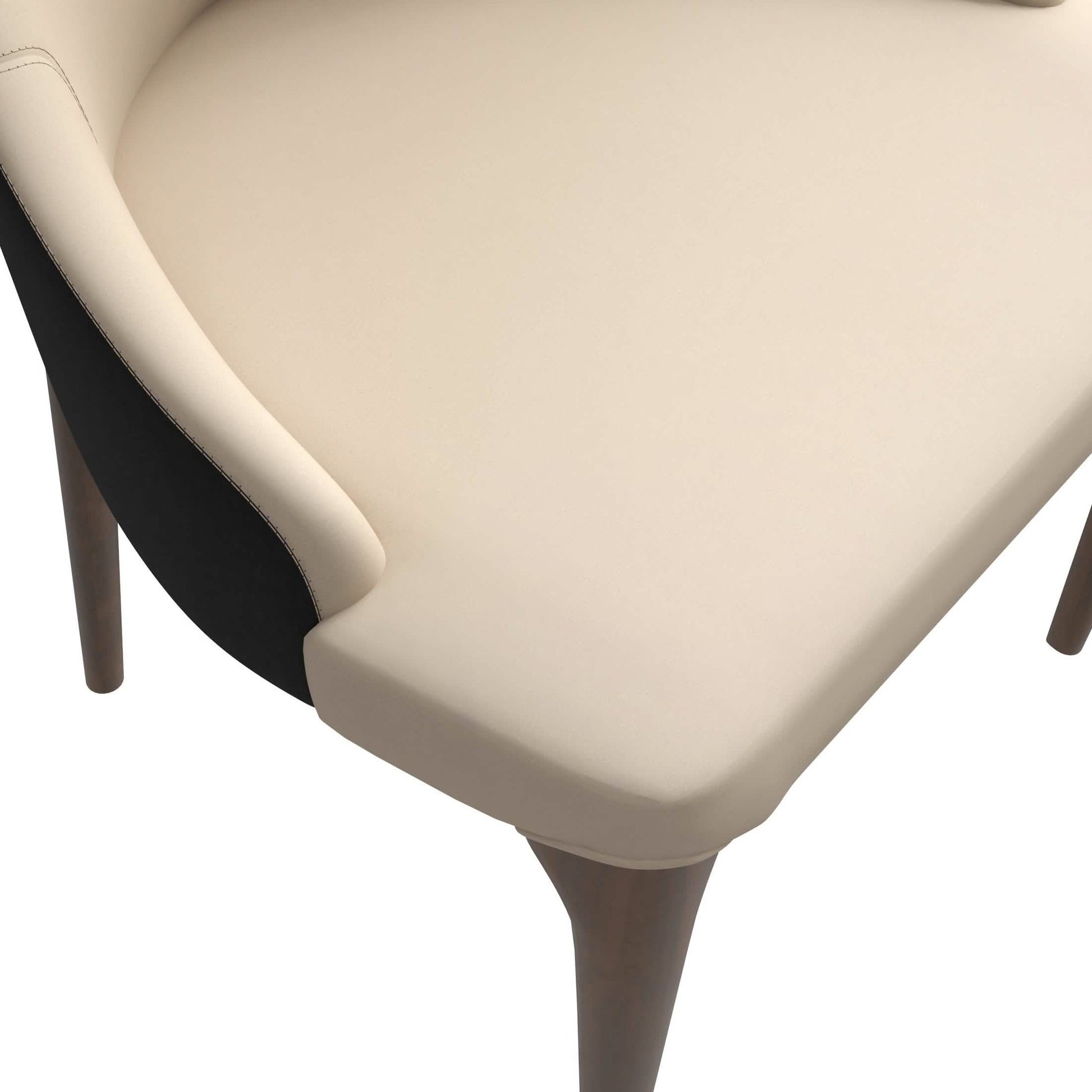 Elm Dining Chair with a Leather/Velvet Seat and a Two - Tone Color Design Backrest in Ash Wood