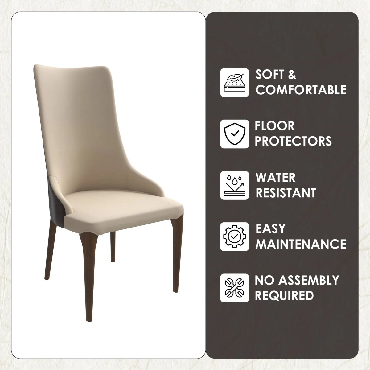 Elm Dining Chair with a Leather/Velvet Seat and a Two - Tone Color Design Backrest in Ash Wood Set of 4