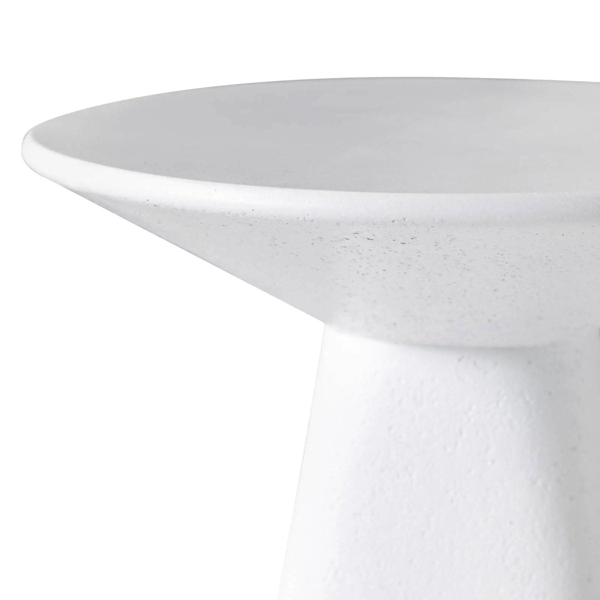 Elsie 18" Wide Circular Fiberstone Side Table with Powder - Coated Finish for Indoor/Outdoor Use