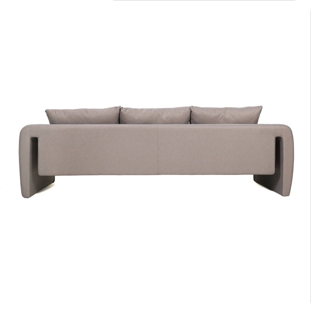 Ely Three - Seater Sofa Upholstered in Linen with Iron Frame and Removable Cushions