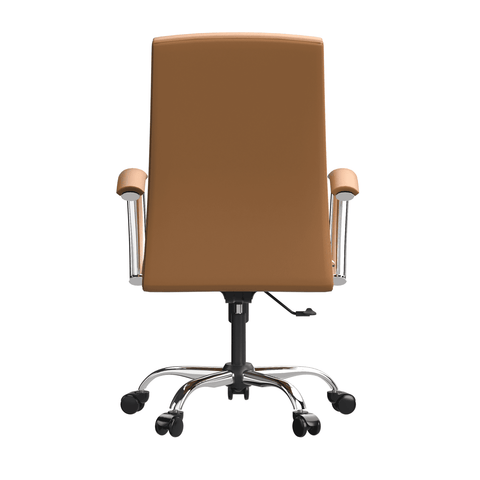 Evander Modern Swivel Office Chair in Faux Leather with Adjustable Height and Silver Frame