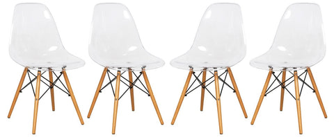 Dover Modern Dining Chair  Molded Side Chair Set of 4