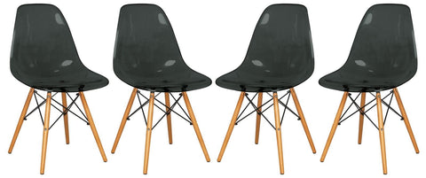 Dover Modern Dining Chair  Molded Side Chair Set of 4