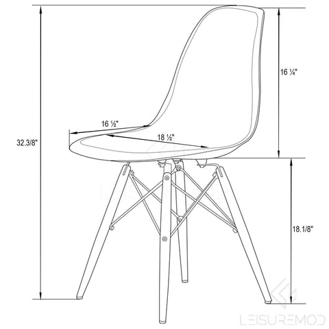 Dover Modern Dining Chair  Molded Side Chair Set of 4