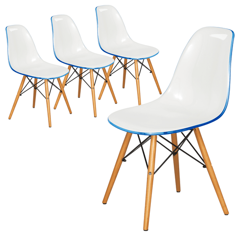 Dover Modern Dining Chair  Molded Side Chair Set of 4