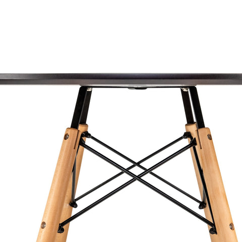 Dover 31"/47" Round Bistro Dining Table With Glass/MDF Tabletop and Beech Wood Eiffel Base