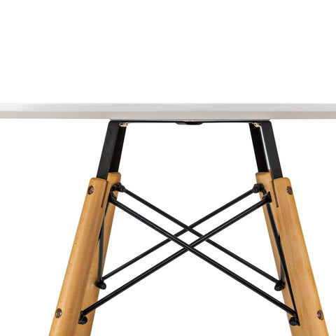 Dover 31"/47" Round Bistro Dining Table With Glass/MDF Tabletop and Beech Wood Eiffel Base