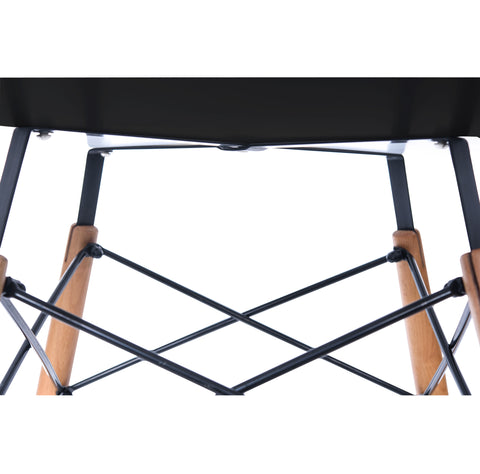 Dover 31"/47" Round Bistro Dining Table With Glass/MDF Tabletop and Beech Wood Eiffel Base