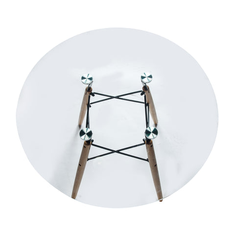 Dover 31"/47" Round Bistro Dining Table With Glass/MDF Tabletop and Beech Wood Eiffel Base
