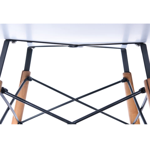 Dover 31"/47" Round Bistro Dining Table With Glass/MDF Tabletop and Beech Wood Eiffel Base
