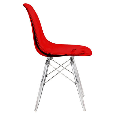 Dover Molded Side Chair with Acrylic Base, Set of 4