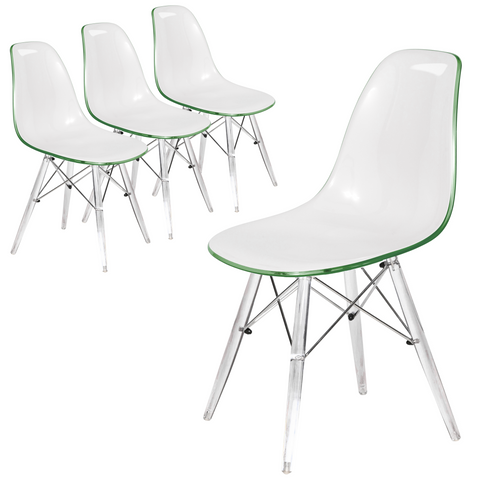 Dover Molded Side Chair with Acrylic Base, Set of 4