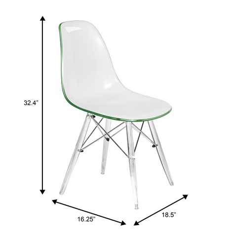 Dover Molded Side Chair with Acrylic Base, Set of 4