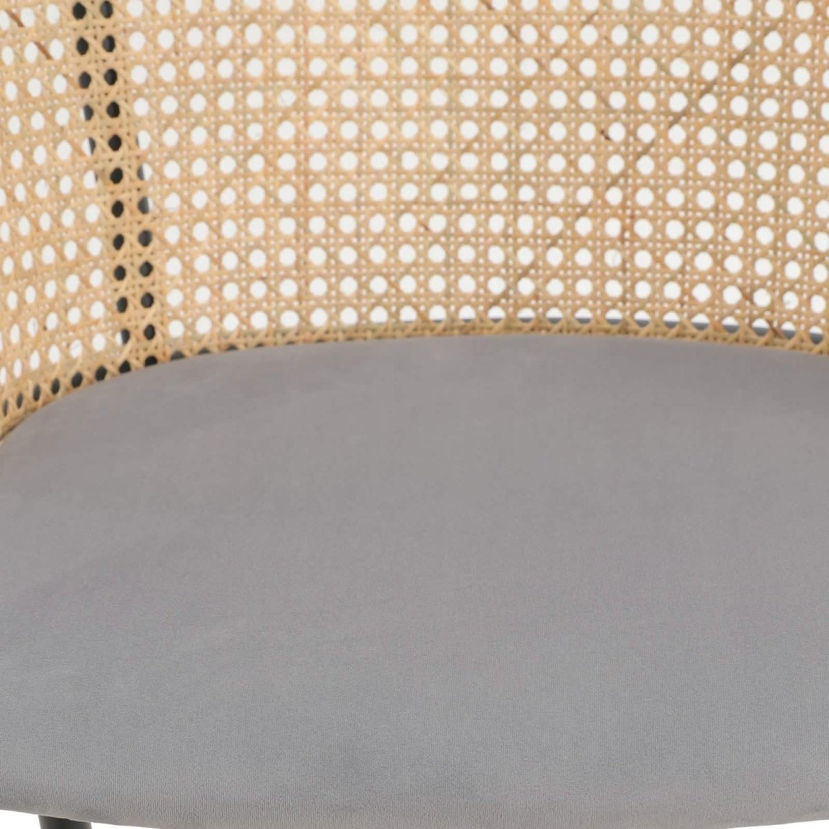Ervilla Modern Wicker Bar Stool with Fabric Seat and White Powder Coated Steel Frame, Set of 2