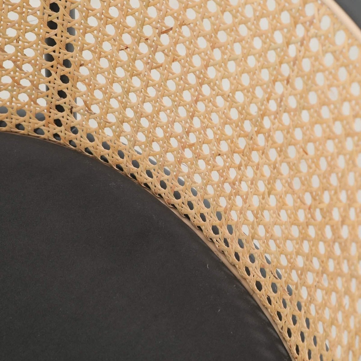 Ervilla Modern Wicker Bar Stool with Fabric Seat and White Powder Coated Steel Frame, Set of 2