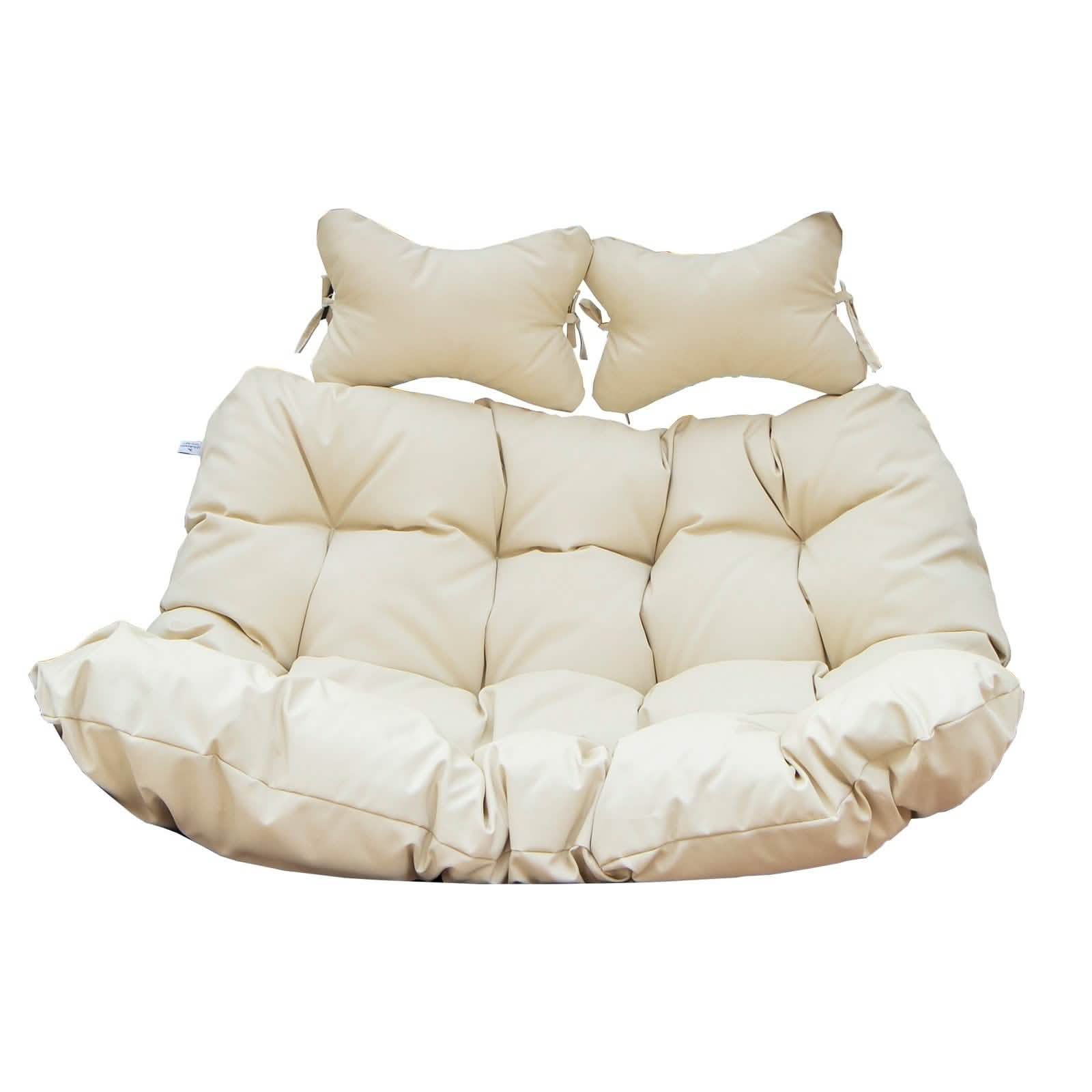 Modern Upholstered 2 Person Hanging Egg Swing Chair Cushion with Headrest