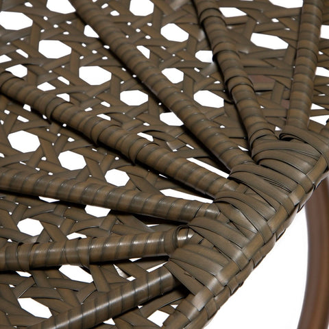 Modern Wicker Hanging Single Seating Egg Swing Chair in Beige/Charcoal/White Frame With Cushions