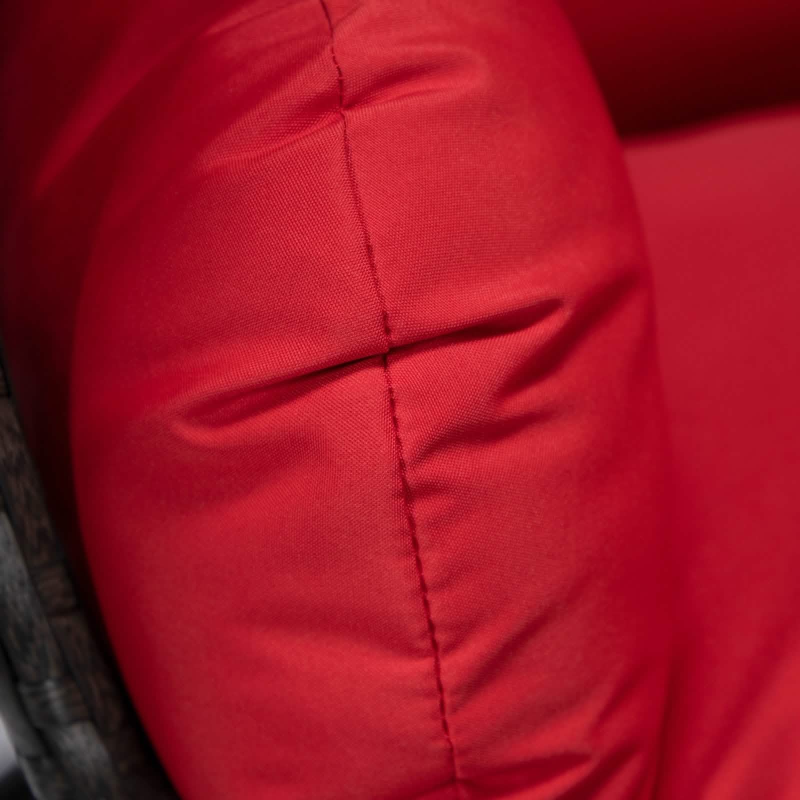 Charcoal Wicker Hanging Single Egg Swing Chair With Cushions Taupe Leisuremod