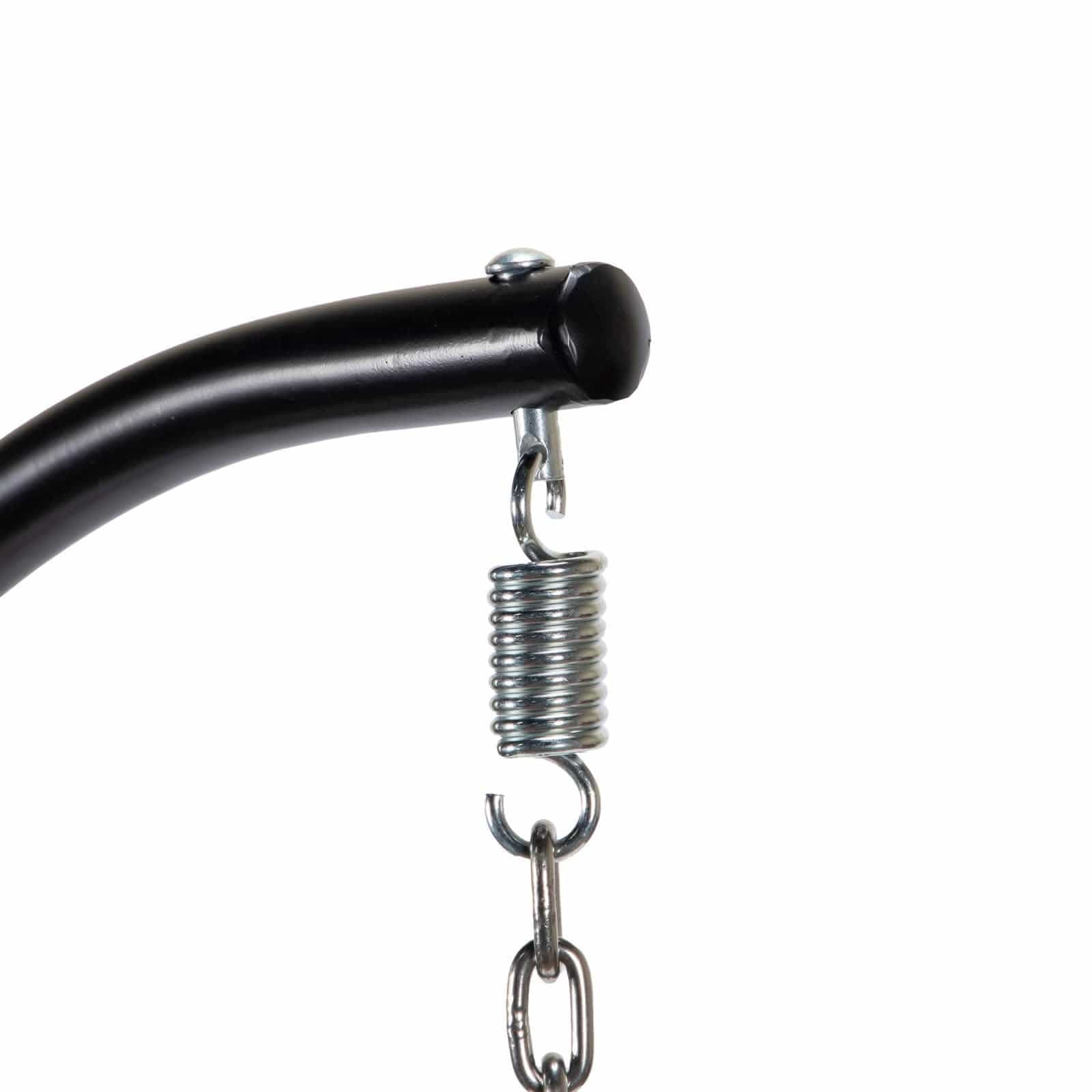 Charcoal Wicker Hanging Single Egg Swing Chair With Cushions Taupe Leisuremod