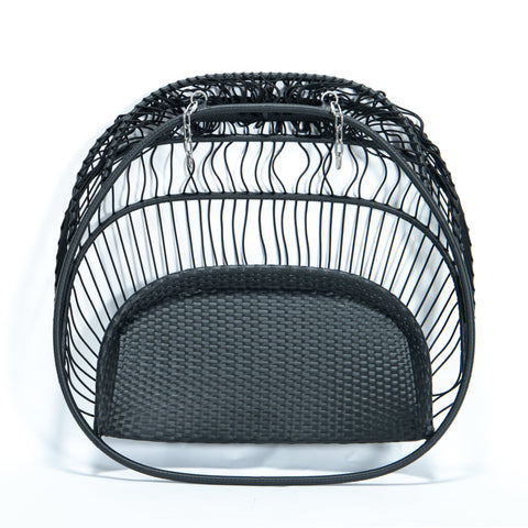 Wicker Two Seater Egg Swing Chair in Iron With Removable Cushion