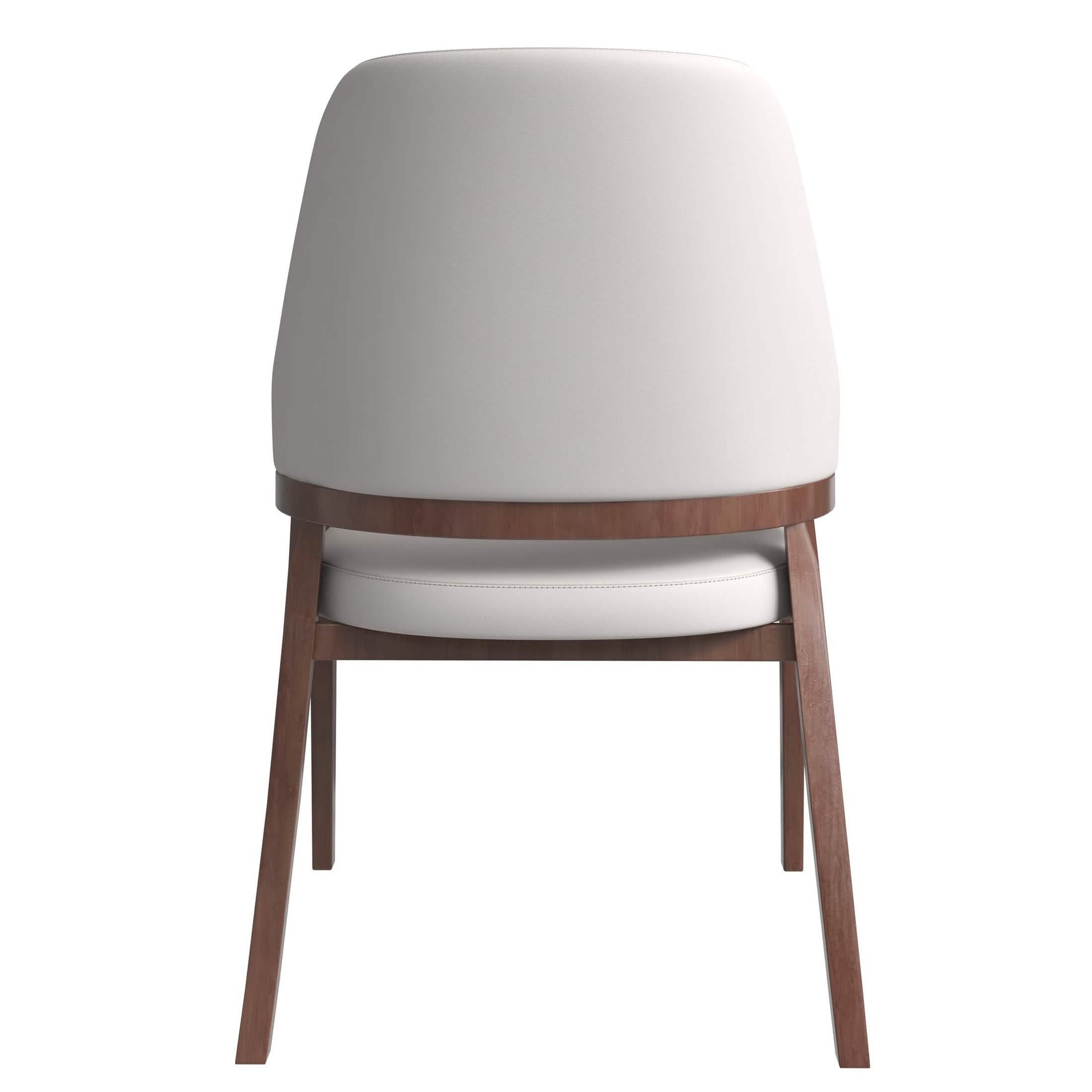 Ethora Dining Chair Upholstered in Leather with Curved Open Back Design and Rubberwood Frame