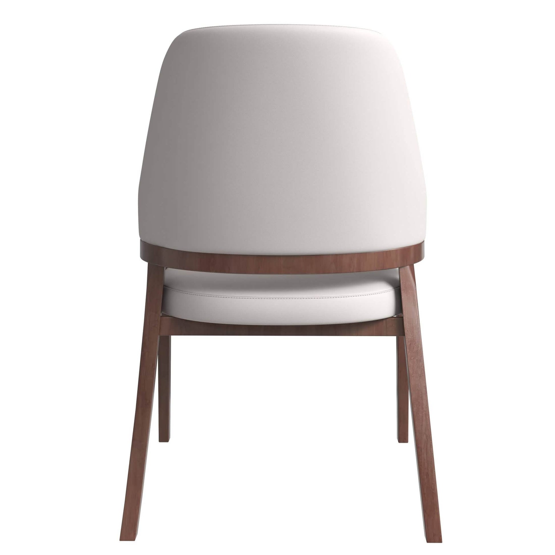 Ethora Leather Dining Chair: Upholstered, Curved Open - Back & Rubberwood Frame Set of 2