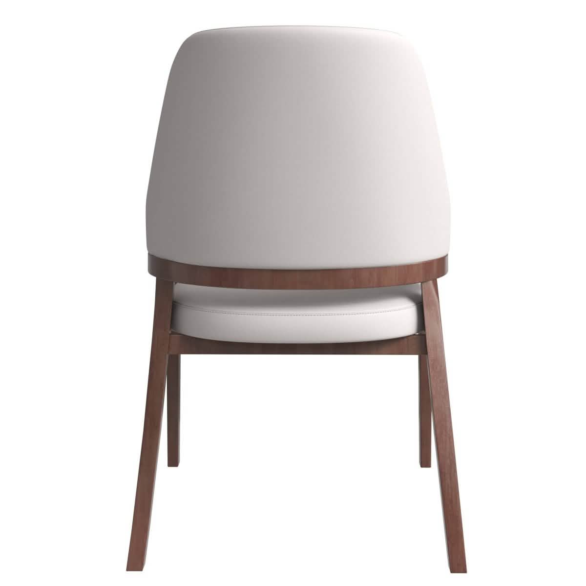 Ethora Leather Dining Chair: Upholstered, Curved Open - Back & Rubberwood Frame Set of 2