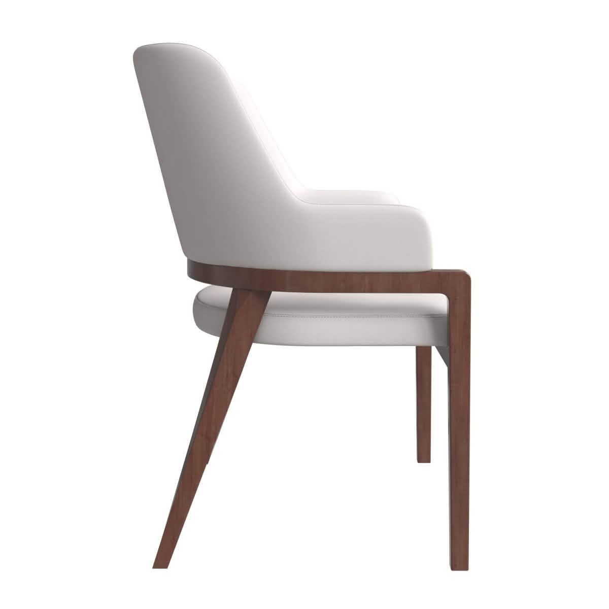 Ethora Leather Dining Chair: Upholstered, Curved Open - Back & Rubberwood Frame Set of 2