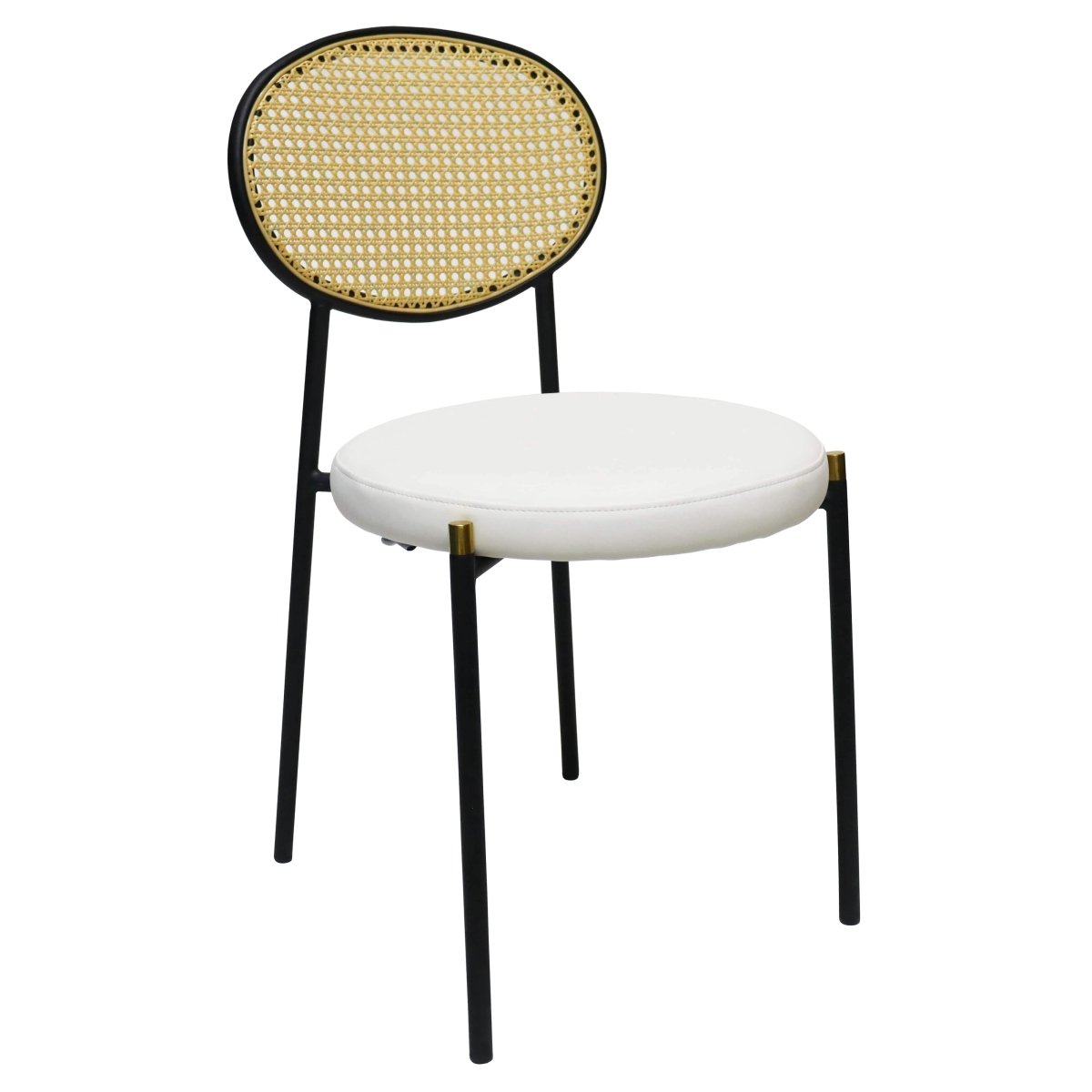 Euston Modern Upholstered Dining Chair with Round Wicker/Velvet Back Style