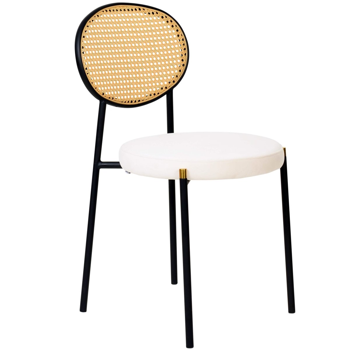 Euston Modern Upholstered Dining Chair with Round Wicker/Velvet Back Style